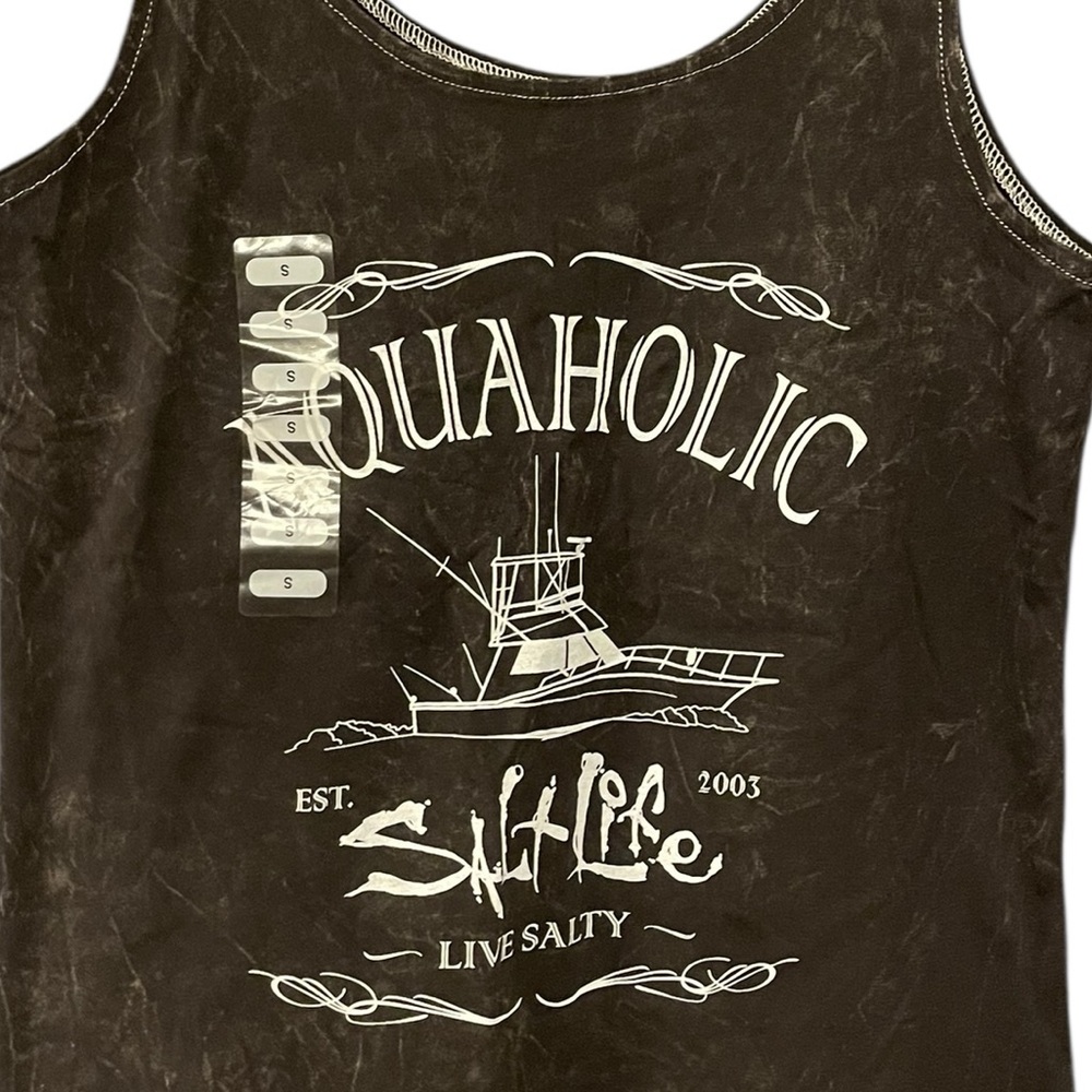 NWT Black “Aquaholic” Tank Top - Picture 3 of 3